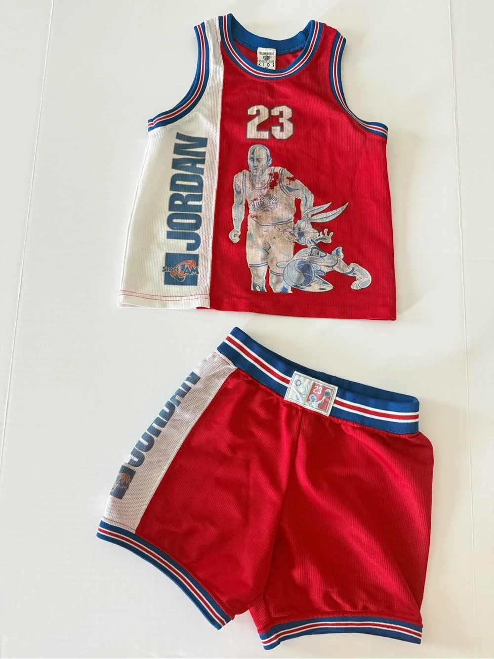 VTG 1996 Warner Bros Studio Space Jam Michael Jordan Bugs Bunny Jersey Set XS